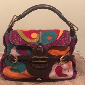 Jimmy Choo RARE Tulita JC7 Patchwork Suede Bag